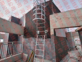 镀锌护笼钢爬梯,河北逍迪丝网制品有限公司